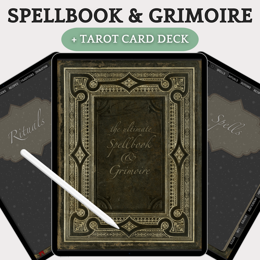 Digital Mystical Spellbook & Grimoire Bundle + Tarot Card Deck