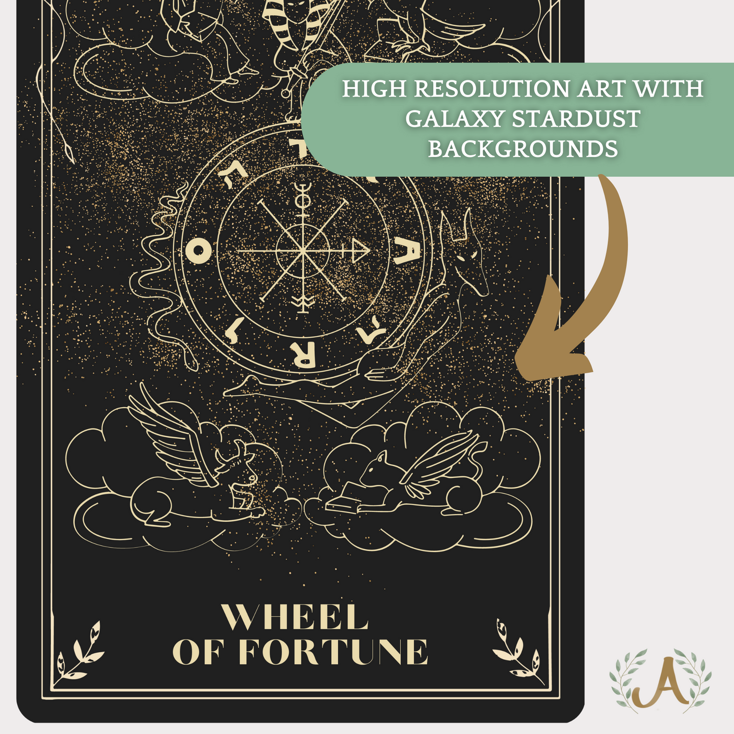 Digital Tarot Card Deck - 78 Dark Witchy Tarot Card Stickers