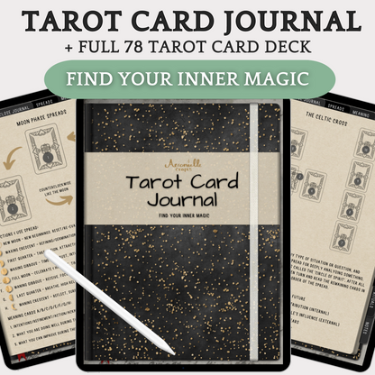 Digital Witch Bundle - Dark Planner, Spellbook, Tarot Journal & Deck